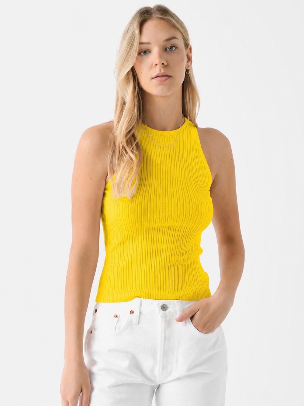 Solid & Striped x Sofia Richie Grainge The Varena Tank Sunglow Yellow size XL